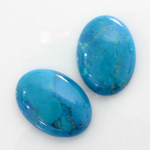 Gemstone Cabochon - Oval 25x18MM HOWLITE DYED TURQUOISE