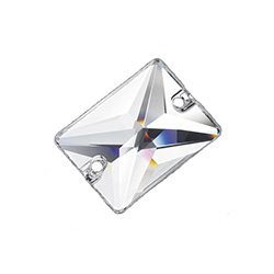 Preciosa Crystal Flat Back 2-Hole Sew-On Foiled Stone - Rectangle 25x18MM CRYSTAL