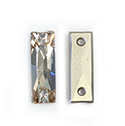 Preciosa Crystal Flat Back 2-Hole Sew-On Foiled Stone - Slim Baguette 18x6 MM HONEY