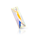 Preciosa Crystal Flat Back 2-Hole Sew-On Foiled Stone - Slim Baguette 18x6 MM CRYSTAL AB