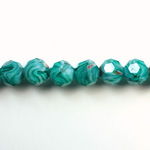 Chinese Cut Crystal Millefiori Bead - Round 10MM TEAL