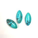 Gemstone Cabochon - Navette 15x7MM HOWLITE DYED CHINESE TURQ