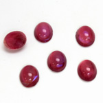 Glass Medium Dome Lampwork Cabochon - Oval 10x8MM MOONSHINE RED (1671)
