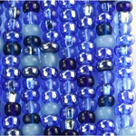 Preciosa Czech Glass Seed Bead - Round 6/0 MIXED BLUE Color