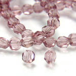 Chinese Cut Crystal Bead - Round Disc Side Drilled 04MM LIGHT AMETHYST