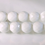 Czech Glass Fire Polish Bead - Round 14MM CHALKWHITE