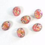 Glass Medium Dome Lampwork Cabochon - Oval 10x8MM COLOR OPAL LIGHT RED (0617)