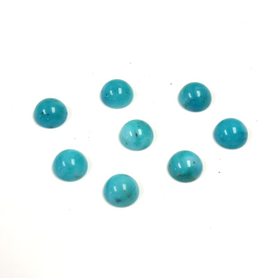 Italian Plastic Flat Back Cabochon - Round 06MM TURQ STRATA LCV49