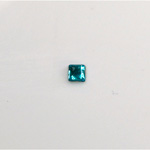 Czech Glass Flat Back Rose Cut Stone - Square 04x4MM AQUA Foiled