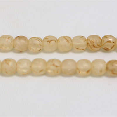 Plastic Bead - Linen Quartz Color Smooth Barrel Round 07MM MATTE BEIGE