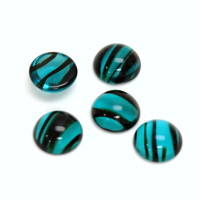 Glass Medium Dome Cabochon - Round 11MM BLUE TORTOISE