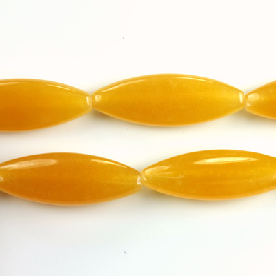 Gemstone Bead Smooth Navette 29x10MM Dyed QUARTZ Col. 38 AMBER