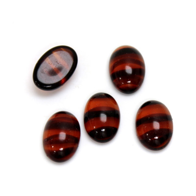 Glass Medium Dome Cabochon - Oval 12x8MM TORTOISE