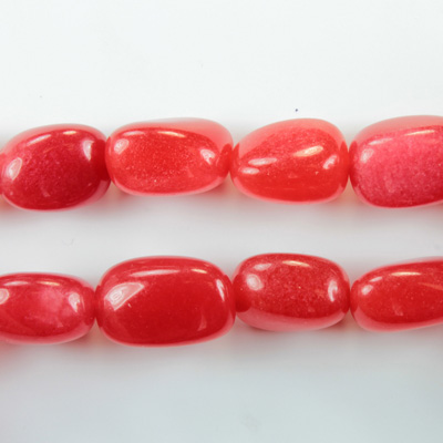 Gemstone Bead - Smooth Nugget 15x12MM Dyed QUARTZ Col. 44 RED