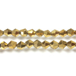 Chinese Cut Crystal Bead - Bicone 04x4MM GOLD METALLIC
