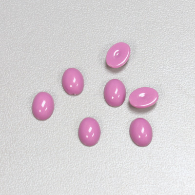 Plastic Flat Back Opaque Cabochon - Oval 08x6MM BRIGHT PURPLE