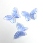 Fiber-Optic Flat Back Stone - Butterfly Wings 15.5x10MM CATS EYE LIGHT BLUE