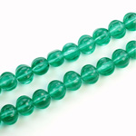 Czech Pressed Glass Bead - Melon Ribbed Round 7MM LT EMERALD