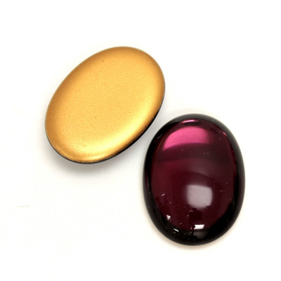 Glass Medium Dome Foiled Cabochon - Oval 25x18MM AMETHYST