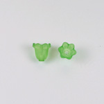 German Plastic Flower with Hole - Bell Shape 09x9MM MATTE PERIDOT