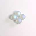 German Glass Flat Back 3/4 Ball - - 03MM MATTE CRYSTAL AB Foiled