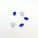 Plastic Flat Back Foiled Rose Cut Rhinestone - Oval 06x4MM SAPPHIRE