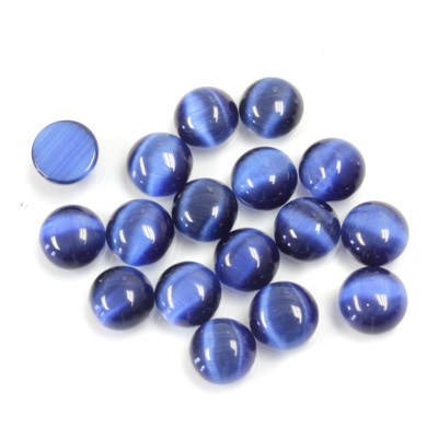 Fiber-Optic Cabochon - Round 06MM CAT'S EYE BLUE