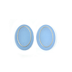 German Plastic Base - Oval 25x18MM GOLD ON MATTE LT SAPPHIRE