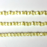 Fiber Optic Synthetic Cat's Eye Bead - Round Faceted 03MM CAT'S EYE YELLOW