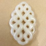 Italian Plastic Carved & Pierced Pendant - Oval 56x3MM4MM MOP CRYSTAL