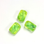 Czech Pressed Glass Bead - 2-Color Smooth Twisted 12x9MM EMERALD-CITRINE