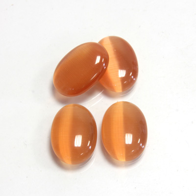 Fiber-Optic Cabochon - Oval 14x10MM CAT'S EYE COPPER