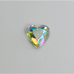 Glass Flat Foiled Back Rose Stone - Heart 12x11MM CRYSTAL AB