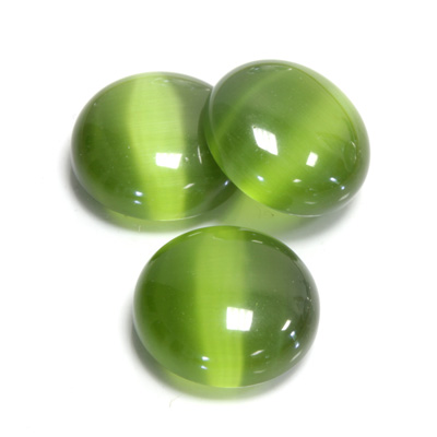 Fiber-Optic Cabochon - Round 18MM CAT'S EYE OLIVE