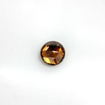 Glass Flat Back Foiled Rauten Rose - Round 09MM SMOKE TOPAZ