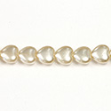 Czech Glass Pearl Bead - Heart 08x8MM PEARL WHITE