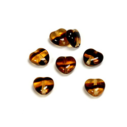 Czech Pressed Glass Bead - Smooth Heart 08x8MM TORTOISE