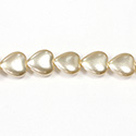 Czech Glass Pearl Bead - Heart 12x11MM PEARL CREME