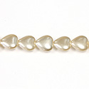 Czech Glass Pearl Bead - Heart 12x11MM PEARL WHITE
