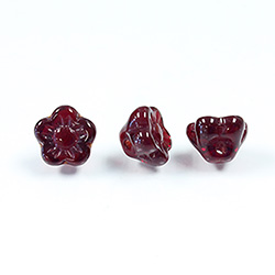 Czech Pressed Glass Bead - Flower Button Back 07MM GARNET