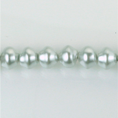 Czech Glass Pearl Bead - Snail Shell 08MM LT GREY 70483