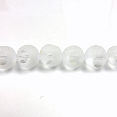 Glass 3 Cut Window Bead 12MM CRYSTAL with FROST FINISH