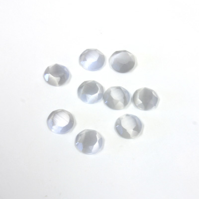 Fiber-Optic Flat Back Stone with Faceted Top and Table - Round 05MM CAT'S EYE LT GREY
