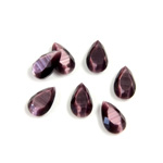 Fiber-Optic Flat Back Stone with Faceted Top and Table - Pear 10x6MM CAT'S EYE PURPLE