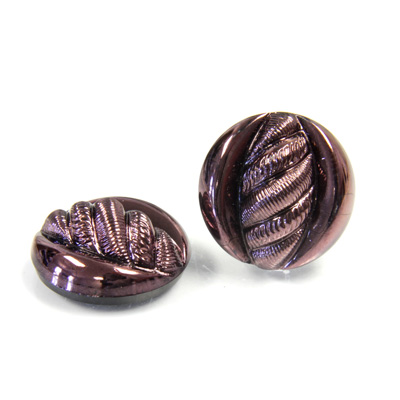 Glass Flat Back Engraved Button Top - Round 18MM COPPER COATED