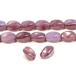 Czech Pressed Glass Bead - Smooth Twisted Oval 09x7MM OPAL AMETHYST