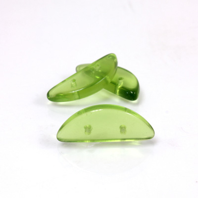 Czech Pressed Glass Bead - Half-Circle Rondelle 19x7MM OLIVINE