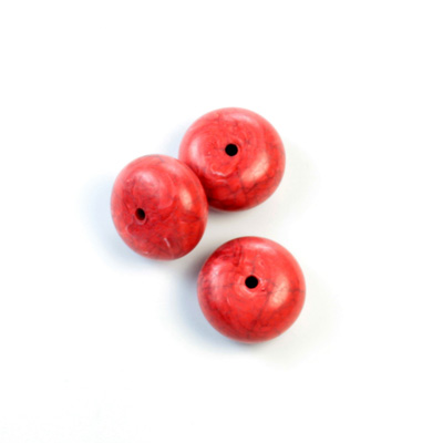 Plastic  Bead - Mixed Color Smooth Rondelle 13x8MM CORAL MATRIX