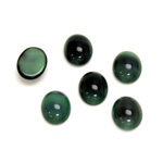 Glass Medium Dome Cabochon - Oval 10x8MM PEARL GREEN SPINEL