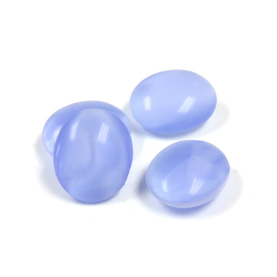 Glass Point Back Buff Top Stone Opaque Doublet - Oval 12x10MM BLUE MOONSTONE